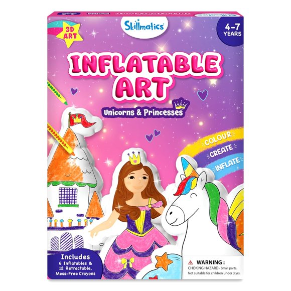 Skillmatics Licornes et Princesses Gonflables – Trousse d'Artisanat 3D DIY pour Enfant