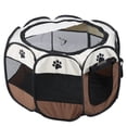 thumbnail image 2 of Jaula plegable portátil para mascotas, gatos y perros, tienda de juegos y ejercicio con cubierta de malla, para uso en interiores y exteriores, color café, 2 of 14