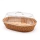 thumbnail image 3 of Cesta de pan de imitación de ratán, cesta para escurrir verduras, plato de frutos secos con tapa de acrílico, cesta ovalada tejida a mano, cesta acrílica anti-tejida, 3 of 5