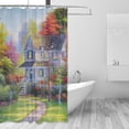 thumbnail image 2 of Coolnut House Landscape Bathroom Waterproof Shower Curtain Set Bathtub Curtain with 12 Hooks for Bathroom Decor,Hotel,Room,60x72Inch, 2 of 6