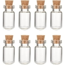 10Pcs Mini Glass Jars Tiny Glass Bottles with Cork Stoppers Wishing Bottle 3.5ml Column Clear Glass Bottles for DIY Art Crafts Projects Decoration Party Supplies Wedding