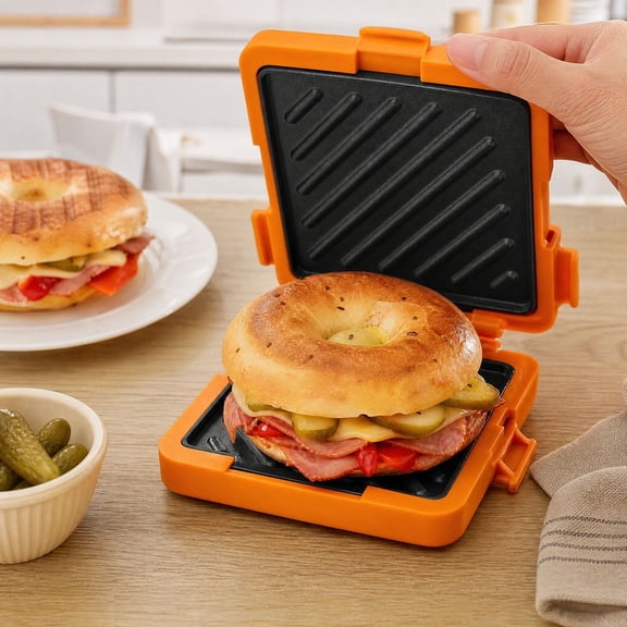 Microwave Toastie Sandwich Maker,Nonstick Plate Panini Press and Versatile Small Toaster,Safe in Microwave Oven,Dishwasher Safe for Fast Breakfast,Snacks,Dorm,and RV.