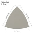 thumbnail image 2 of Triangular Sandpaper Hook and Loop Fit 3-1/2" Oscillating Multi-Tool Silicon Carbide for Wet/Dry 3000 Grit 8pcs, 2 of 5