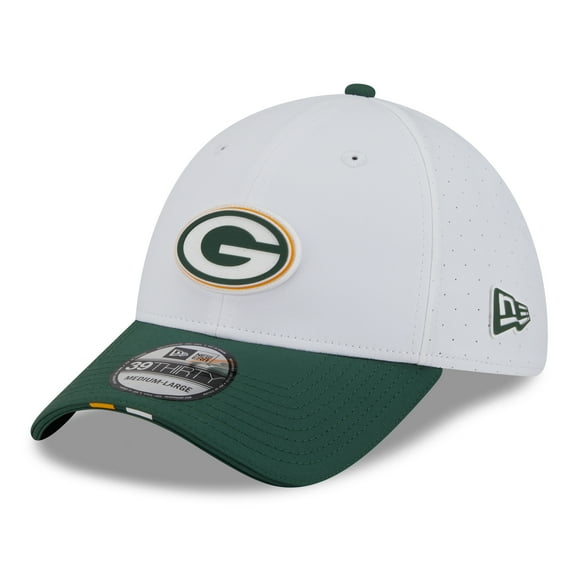 Men's New Era  White/Green Green Bay Packers 2025 NFL Training Camp 39THIRTY Flex Hat