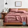 thumbnail image 6 of Bare Home Washed Sheet Set - Premium 1800 Collection - Deep Pocket - 4 Piece - Full, Dusty Rose, 6 of 8
