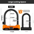 thumbnail image 2 of Candado para bicicleta NDakter U-Lock de 18 mm con cable de 1,5 m, 2 of 7