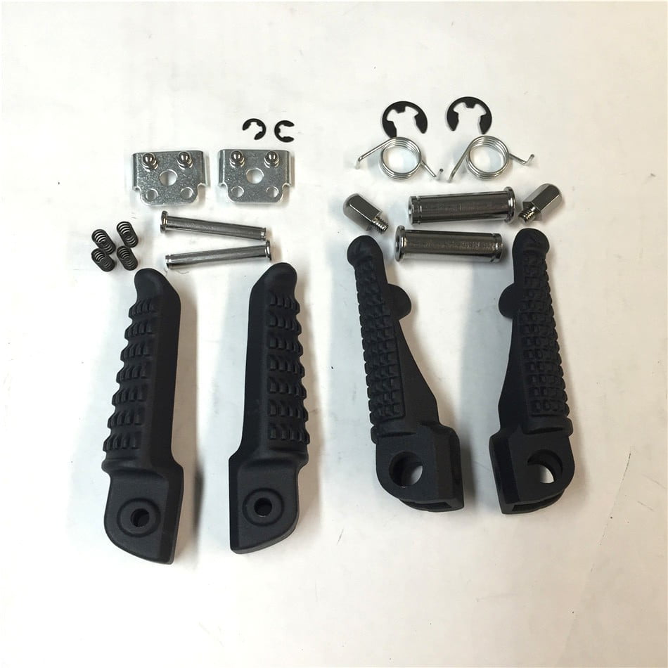 Motorcycle Black Front Rear Foot Pegs Footrest Kit Fit For Kawasaki ZX10R 2004-2011 ZX9R 1998-2011 ZX6R 2003-2011 