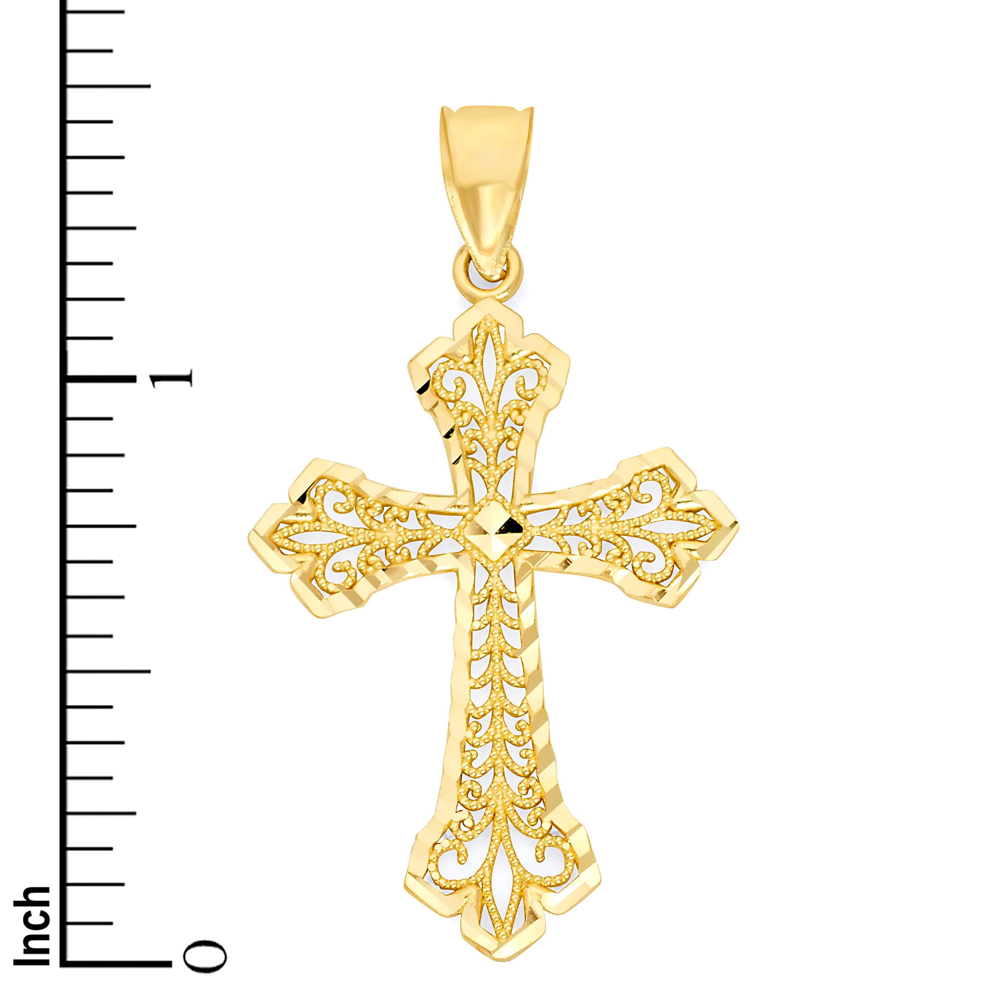 10k Real Solid Gold Cross Pendant with 