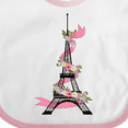 thumbnail image 4 of Inktastic Eiffel Tower in Paris with Flowers and Pink Banner Boys or Girls Baby Bib, 4 of 4