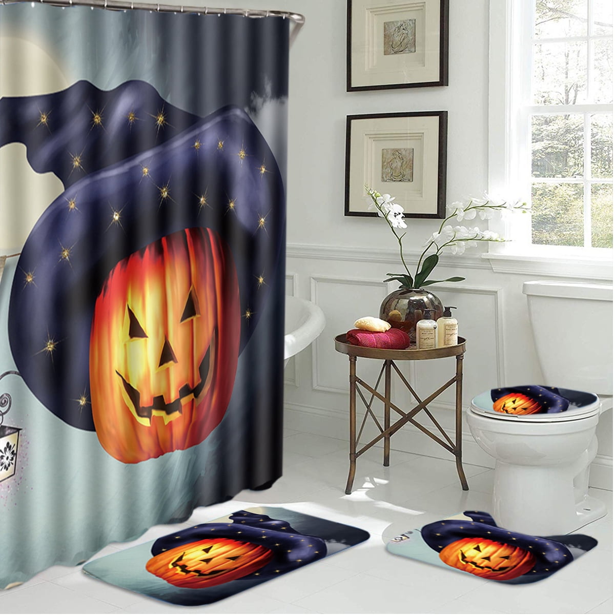 Shower Curtains Bath Set Waterproof, Halloween Style Fabric Shower