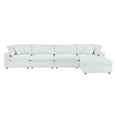 thumbnail image 2 of Modway Commix 5-Piece Down Filled Overstuffed Vegan Leather Sectional Sofa in White, 2 of 12