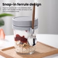 thumbnail image 2 of 2Pcs Glass Oatmeal Breakfast Cups with Spoon Good Sealing Clear Scale Design Large Diameter Breakfast Bowls, 2 of 7