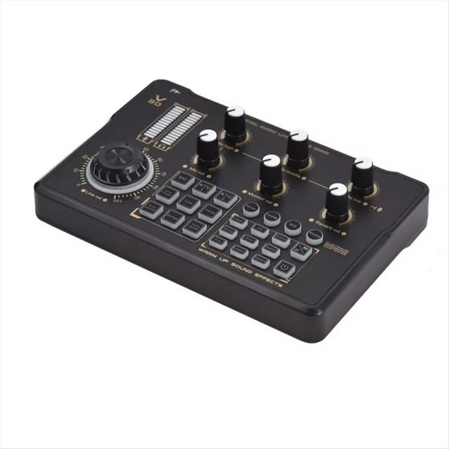 Tarjeta de Sonido para Transmisión en V80, Mezclador de Audio Profesional con Mezclador de DJ, Cambiador de Voz y Efectos de Audio