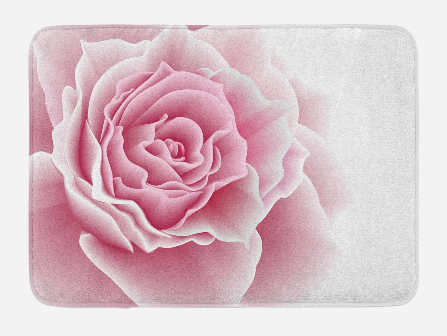 Light Pink Bath Mat, Romantic Rose Petals Beauty Bouquet Celebration