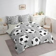 thumbnail image 3 of Castle Fairy Teens Sport Soccer Gamer Bedding Comforter Set 7-Piece,Vintage Graffiti Splash King Bedding Sets,Ball Game Ultra Soft Bed Sheets,Ultra Soft Home Decor,Reversible, 3 of 8