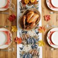 thumbnail image 4 of Fall Thanksgiving Cotton Linen Rectangle Table Runners 13"x60", Rustic Pumpkin Soccer Sports Blue Brown Coffee Table Runner Dresser Scarves Luxury Table Runners for Wedding Party Banquet Dinner Decor, 4 of 8