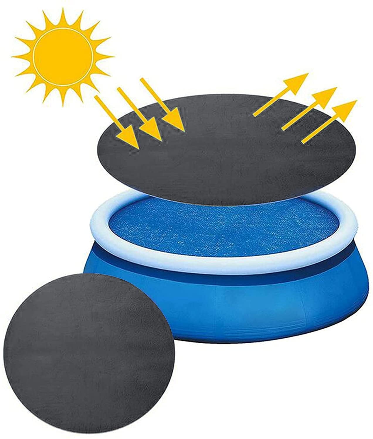 Solar Pool Cover,8/10/12/15ft Round Solar Pool Cover, Above Ground Pool