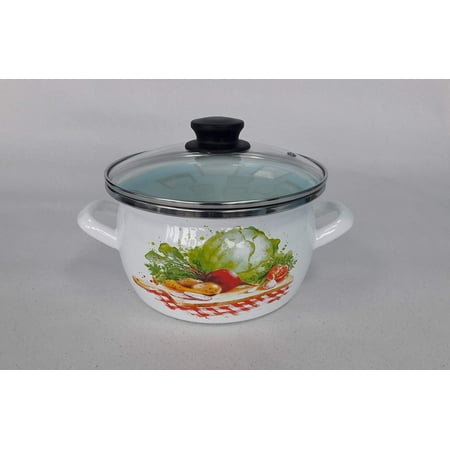 

Santex Cooking Pot Vegetables 5.0L Enamel Pot with Glass Lid Big Pots for Cooking Essentials for Kitchen
