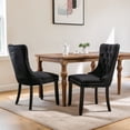 thumbnail image 3 of Hassch Upholstered Velvet Dining Chairs Set of 2, Side Chair with Wood Legs for Kitchen, Living Room, Easy Assembly, Black, 3 of 10