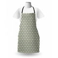 thumbnail image 3 of Ikat Apron, Pale Toned Indonesian Traditional Ogee Shapes South Abstract Vintage, Unisex Kitchen Bib with Adjustable Neck for Cooking Gardening, Adult Size, Grey Yellow White, by Ambesonne, 3 of 4