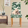 thumbnail image 4 of Yayeee 2 Pack Dining Chair Covers Stretch Parson Chairs Slipcovers Seat Protector, Light Green Camouflage Design, 4 of 6
