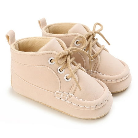 

Akiihool Baby Girl Booties Baby and Toddler Boys Boots Leather Unisex First Walking Shoes (Khaki 4)