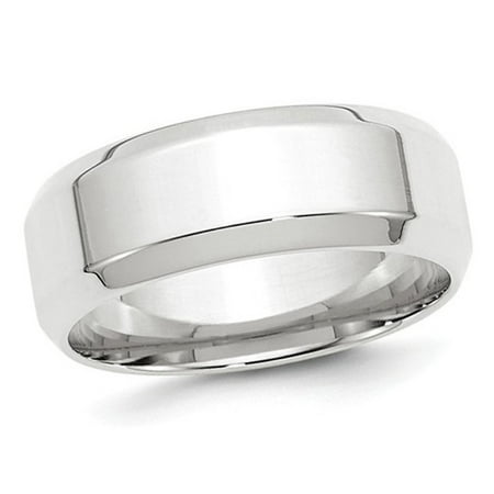 bevel 8mm 10k comfort edge band mens gold