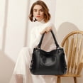 thumbnail image 4 of KALUNMA Genuine Leather Hobo Bag for Women Large Tote Shoulder Handbag Satchel for Laptop Work Ladies, 4 of 8