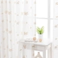 thumbnail image 3 of Sleep Zone 2 Panels Golden Floral-embroidered Lace Sheer Curtains, Modern Semi Sheer Curtains for Living Room Bedroom, Farmhouse (Beige, W52 x L95 Inch), 3 of 10