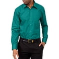 thumbnail image 2 of G-Style USA Men's Regular Fit Long Sleeve Solid Color Dress Shirts - Teal - Large - 16-16.5 - 36-37, 2 of 6