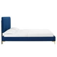 thumbnail image 4 of Modway Reagan Queen Performance Velvet Platform Bed in Navy, 4 of 10