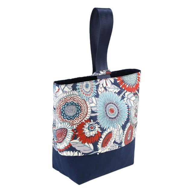Bolsa de almacenamiento de hilo, contenedor tipo barril con asa, elegante bolsa de mano para tejer Girasol