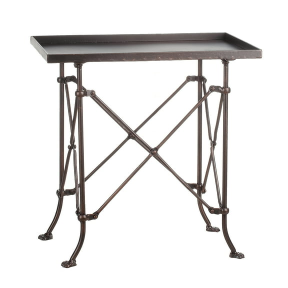 Creative Co-Op Unique Vintage Rectangular Metal Claw Foot Side Table, Assembled 20"L x 12"W x 20"H, Bronze