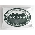 thumbnail image 1 of Cincinnati Pillow Sham, Aged America State Authentic Round Emblem of Ohio City Illustration, Decorative Standard King Size Printed Pillowcase, 36" X 20", Charcoal Grey and White, by Ambesonne, 1 of 2