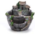 thumbnail image 1 of Macetas colgantes de plantas suculentas con flores artificiales, diseño de jardín con bonita casa (plata) Feliz Sencillez, 1 of 3