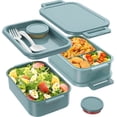 thumbnail image 2 of Sonalied 3 Layers All-in-One Large Bento Box Leak-Proof Lunchbox with Utensil, 2 of 4
