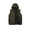 Army green, variant on Men's winter warm quilted down vest, sleeveless zipper, with hooded design, with multiple pockets, non-elastic fabric, casual style.