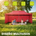 thumbnail image 3 of Carpa Toldo 6x3 Plegable Onof Impermeable Fiestas Eventos Rojo, 3 of 6