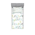 thumbnail image 2 of Ambesonne Animal Fitted Sheet & Pillow Sham Set, Birds Sitting on Wires, Queen, Pale Green Brown, 2 of 3