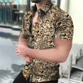 thumbnail image 3 of Camisa con estampado de leopardo para hombre, camisas casuales con botones, ropa de calle sexy de manga corta, camisas vintage de mano corta, verano 2024, 3 of 5