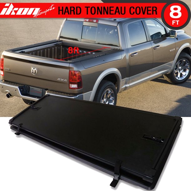 Fits 02 17 Dodge Ram 1500 With 8ft 96inch Bed Tri Fold Hard Solid Tonneau Cover Walmart Com Walmart Com