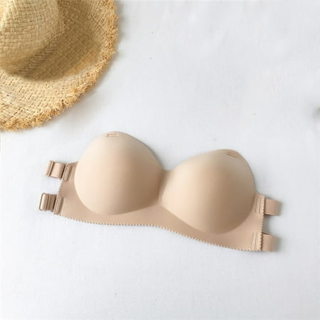 

nsendm Bra Seamless Womens Top Non-Slip Strap Wrap Underwear No Underwire Push up Bras for Women Underwear Beige One Size