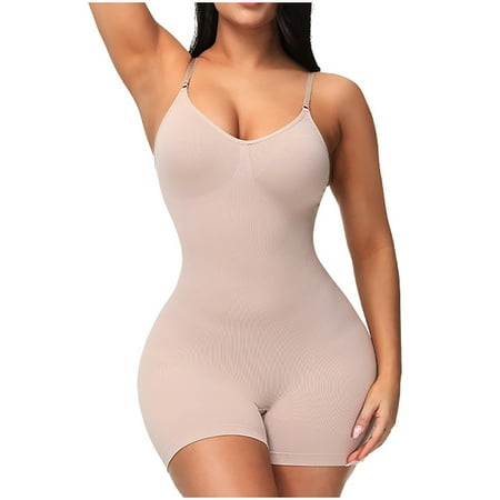 

jsaierl Womens Bodysuit Seamless One-Piece Body Shaper Abdominal Lifter Hip Shaper Strap Underwear Stretch Slimming Body Corset