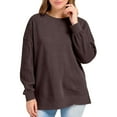 thumbnail image 2 of Sweatshirts for Womens Loose Crewneck Long Sleeve Shirts Fall Casual Outfits Top Solid Color Blouses Pullover 2025 Trendy Fashion Clothings, 2 of 9