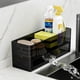 thumbnail image 4 of Organizador para fregadero de cocina | Soporte multifuncional para esponjas y cubiertos con drenaje | Almacenamiento de plástico para cepillos, jabón y utensilios | Transparente o negro, 4 of 6