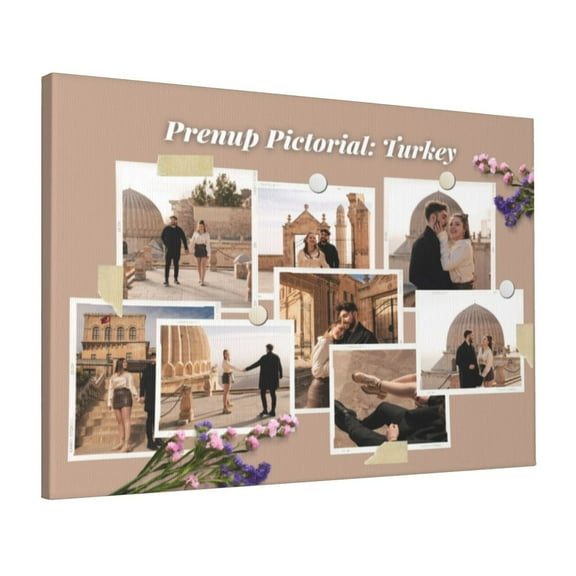 Custom Canvas Prints Earthy Tones Prewedding Travelshoot Personalized Photo Image Collage DIY Framed Kit Wall Art Picture Room Decor 16x20 inch