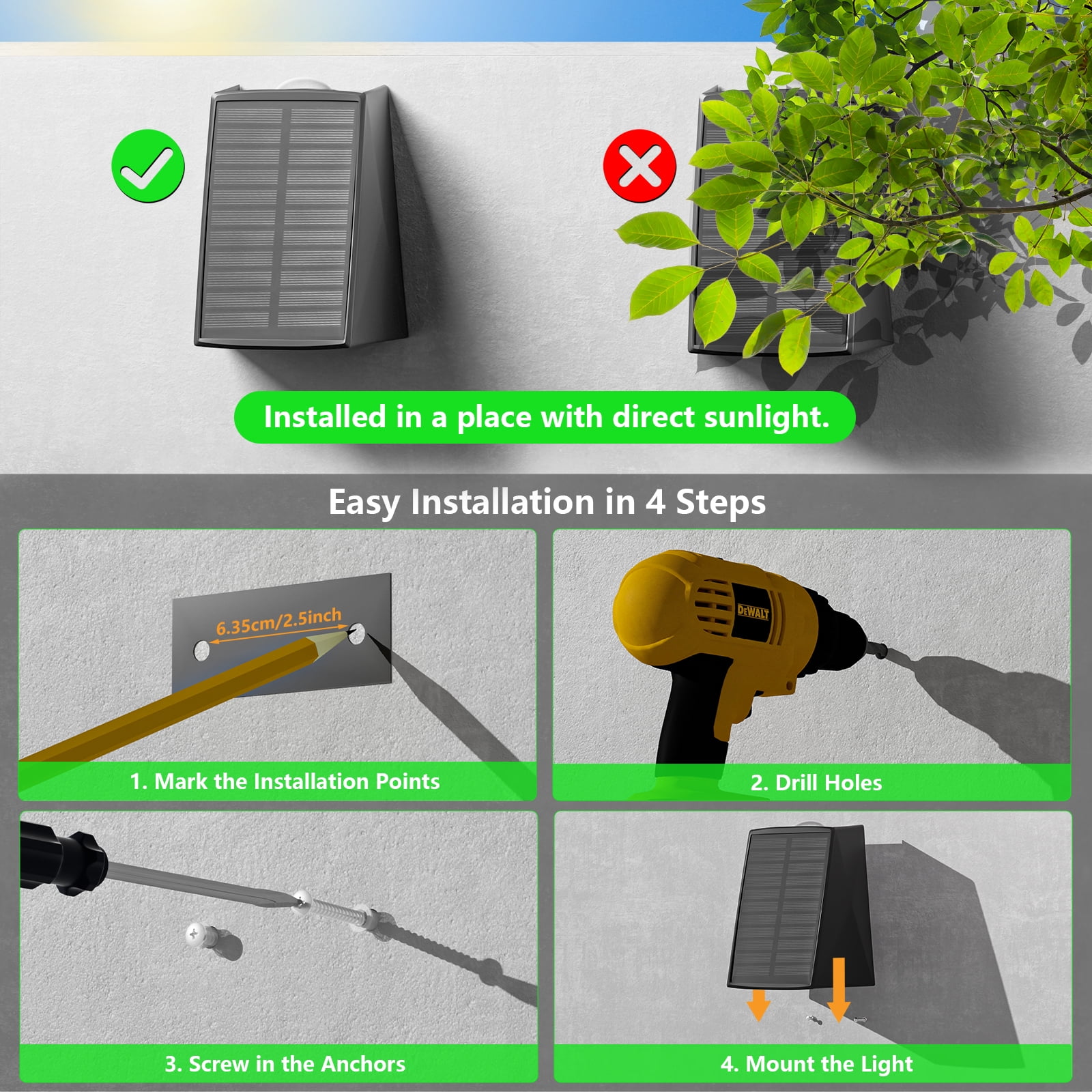 6 Pack RGB Solar Wall Lights Outdoor Waterproof Up and Down Color Changing LED Sconce Lamp for Fence, House, Patio, Porch, Yard, Garden, Garage, Easy to Install for Security and Decorative Lighting