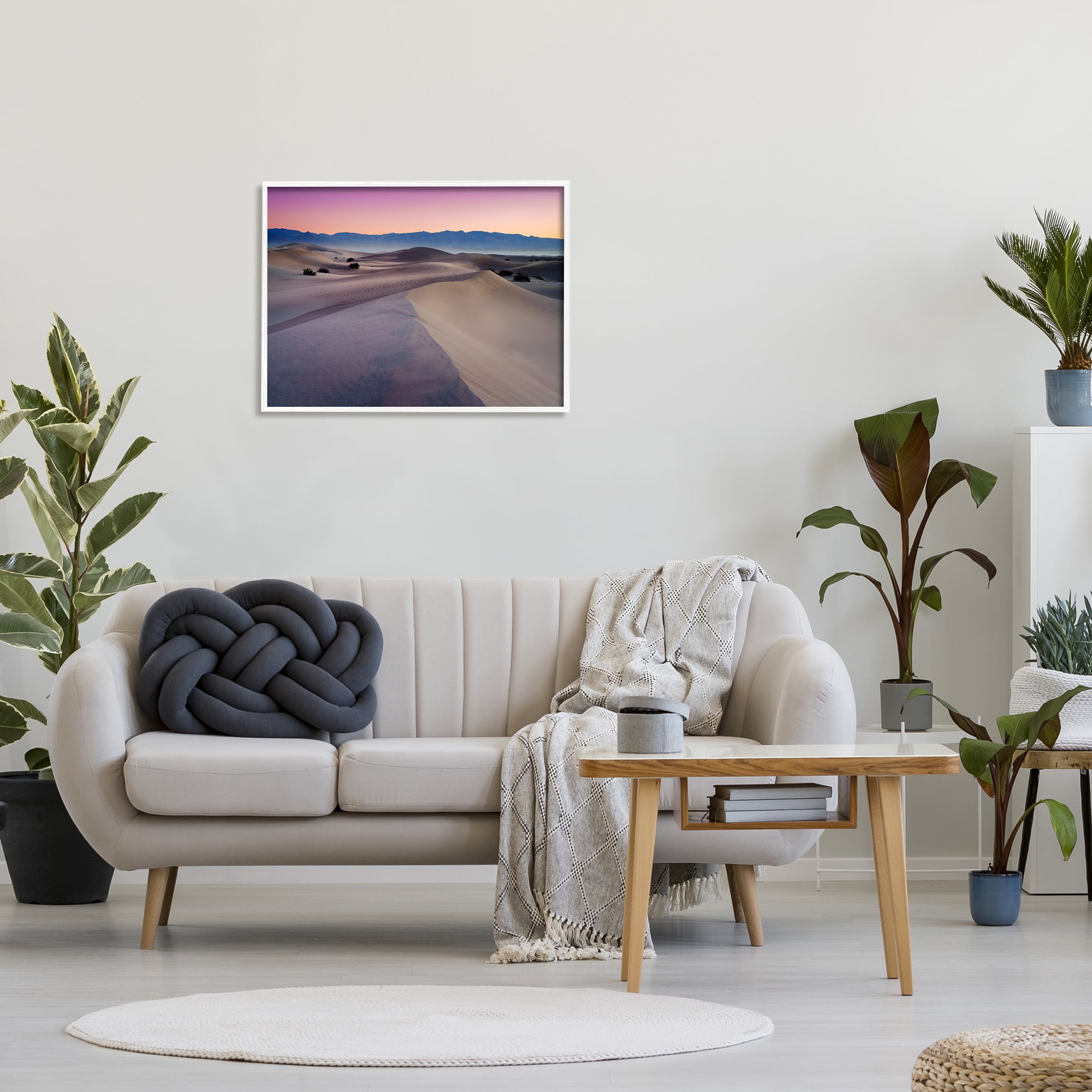 Stupell Desert Dunes Pink Sunrise Landscape Photography White Framed Art Print Wall Art