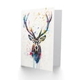 thumbnail image 2 of Artery8 Deer Stag Head Colourful Ink Paint Splat Blank For Him Or Her Art Birthday Card, 2 of 3