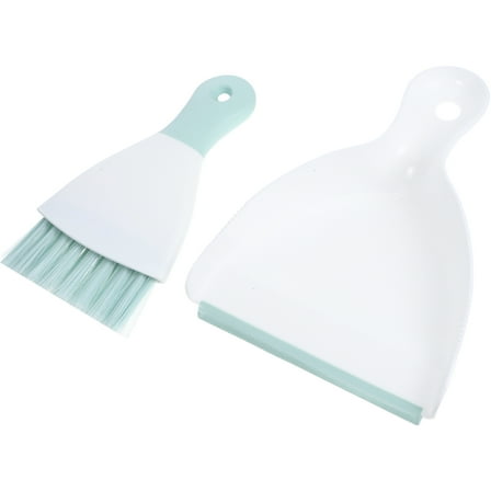 unbranded  Mini Broom Dustpan Handheld Vacuum Trash Bin Sweeper Automatic Child Green